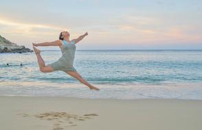 ballerina on a tropical beach