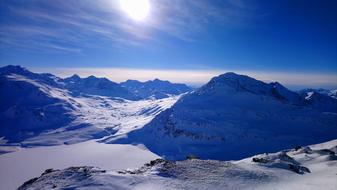 scenic Mountain Ski resort at Winter, france