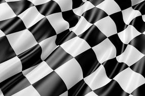 flag in racing competition close up