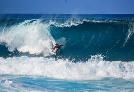 Surfboard sea blue