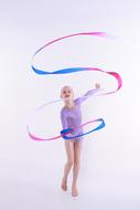 Rhythmic Sports Gymnastics girl on white background