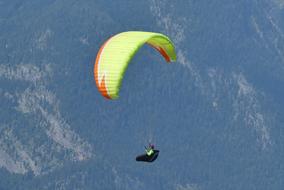 Paragliding near the mountains