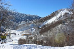 panoramic view of the picturesque mountains in winter in Kartepe