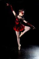 ballerina in a red black dress