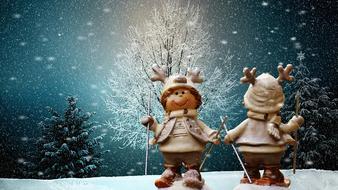 Christmas Figures in Winter