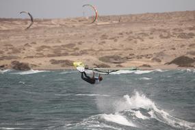 wind surfing on the coast of Tenerife