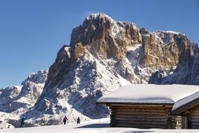 Cross Country Skiing on Seiser Alm, italy, south tyrol