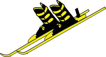 ski boots on race skis drawing