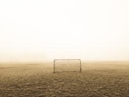 landscape of Foggy Deserted Field