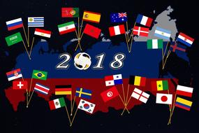 football world championship flags drawing