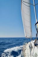 Moving with the sailboat on water