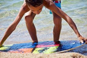 Beach Children Surfing close-up