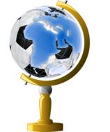 soccer ball as a globe as an illustration