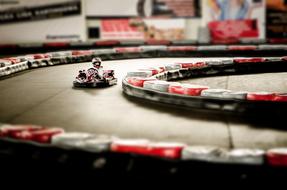 karting in miniature on a blurred background