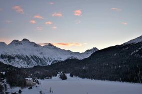 skiing on the beautiful snowy resort area in Switzerland