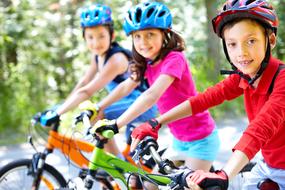 group of children on bikes