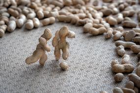 Football, funny peanut figurines