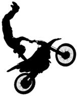 black image of extreme motorcyclist jump