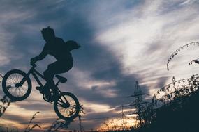 Biking Jump sunset