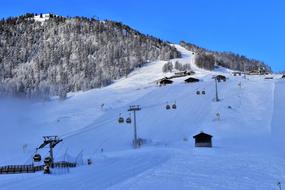 landscape of Ski Run Lift on Snow mountain