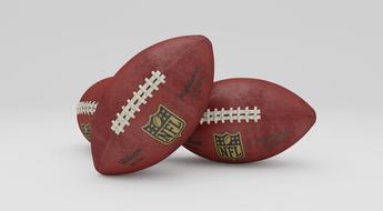 isolated red American Football balls
