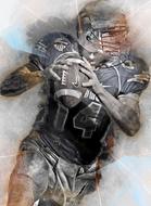 digital image of an american football player, ohio