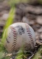 baseball ball close up on blurred background