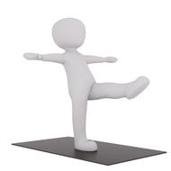 painted white man does exercises