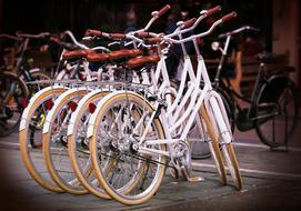 white bike parking