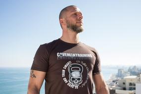 sportsman in a t-shirt on the sunny coast