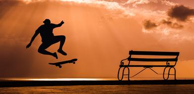 Skate Board sunset