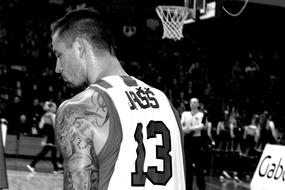black and white photo of basketball from a team of Prievidza in Slovakia
