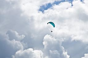 Paraglider in Air and Clouds