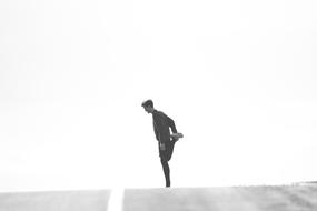 photo of a man doing stretching
