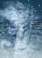 soldier in white desert