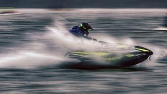 high speed jet ski athlete