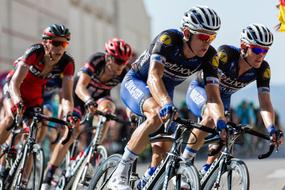 cycle racers on turn, Spain