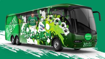 bus of saudi arabian football team, design for world cup 2018