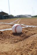 baseball ball on the sand on the field
