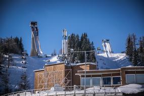 photo of a ski bridge on a snowy mountain