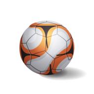 3d model of the colorful football, at white background, clipart