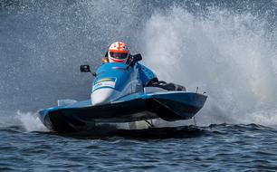 racing boat during water competition