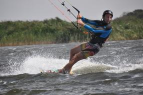 delightful Kite Surfing Man