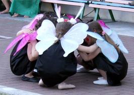 Butterflies, child girls performing