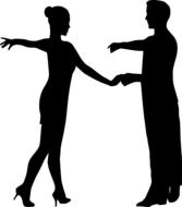 silhouette of couple dancing