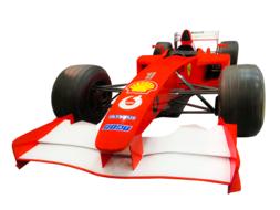 red racing car on white background