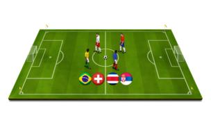 3D visualisation of football field with players