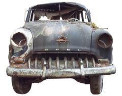 old rusty opel car