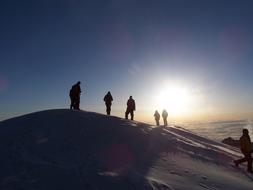 Mountain Climbers Silhouettes