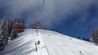 Landscape of the chairlift in the Alpine resort